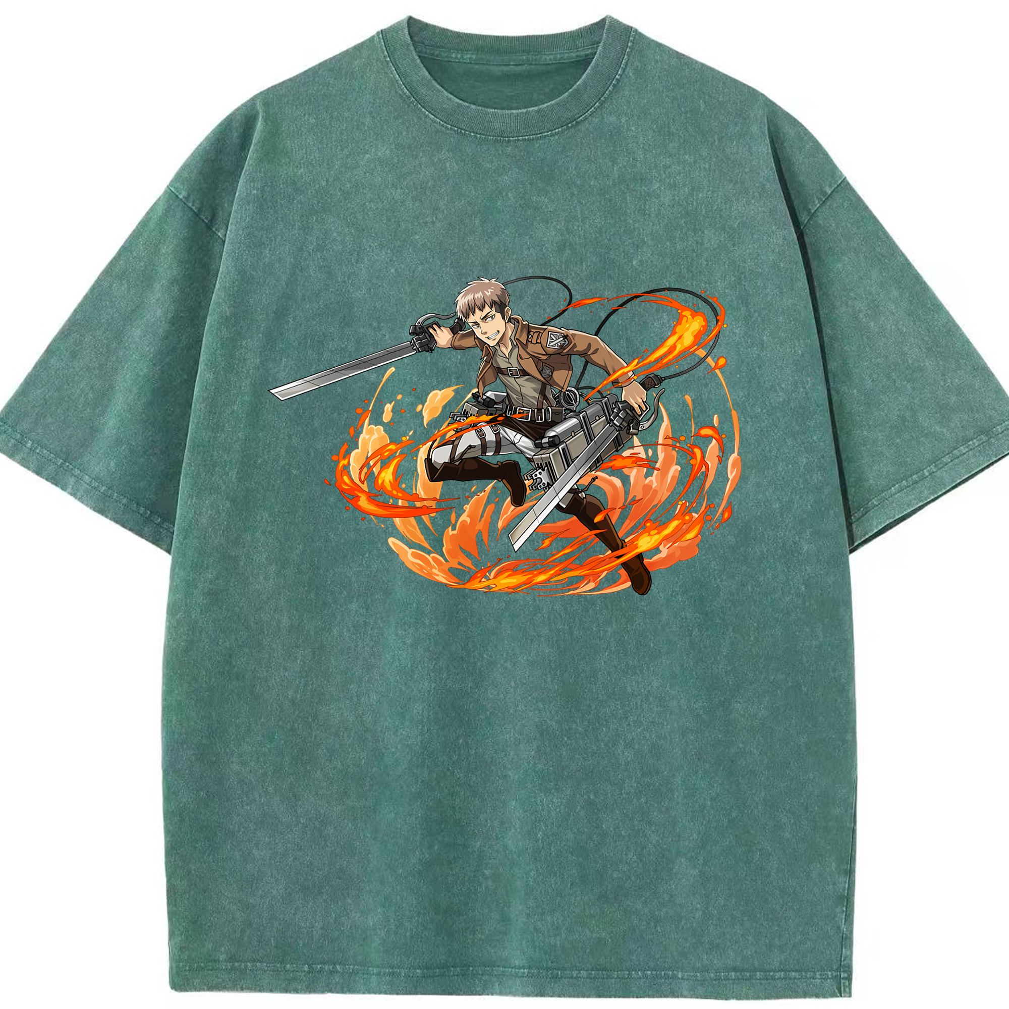（画像用） 進撃の巨人 ジャン・キルシュタイン Attack on Titan Jean Kirstein 綿100% ヴィンテージ風 半袖Tシャツ（フロントプリント）